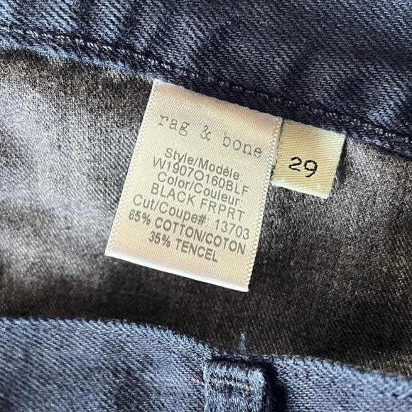 Rag & Bone Black Denim Frayed Edge Mid-Rise Shorts SIZE 29 - Picture 10 of 11